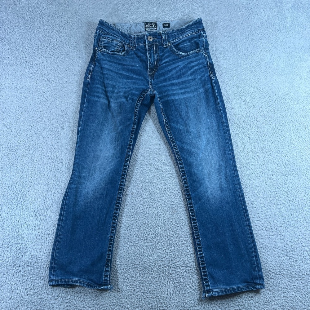 Buckle Black Fit No. 9 Jeans Mens 32R Straight Leg Stretch Distressed 34x28